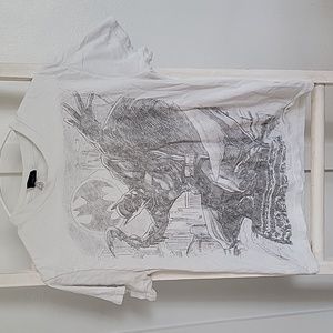 Official Batman Tee Tshirt Shirt Top White with Sketch DC Comics Universe Men's